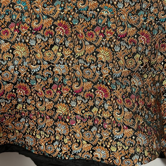 Julian Chang Silk Fitted Deep Decollate Jacquard sleeveless top size 8- vintage - Picture 7 of 12